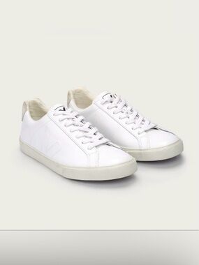 VEJA Esplar Leather Logo Sneakers White Size 7 Retails $150